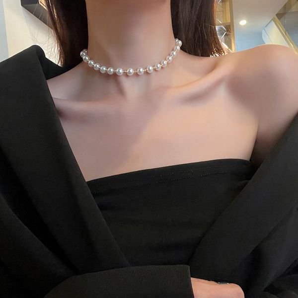 chokers korea design fashion jewelry simple white pearl stretch adjustable necklace elegant women clavicle party, Golden;silver
chokers korea design fashion jewelry simple white pearl stretch adjustable necklace elegant women clavicle party, Golden;silver