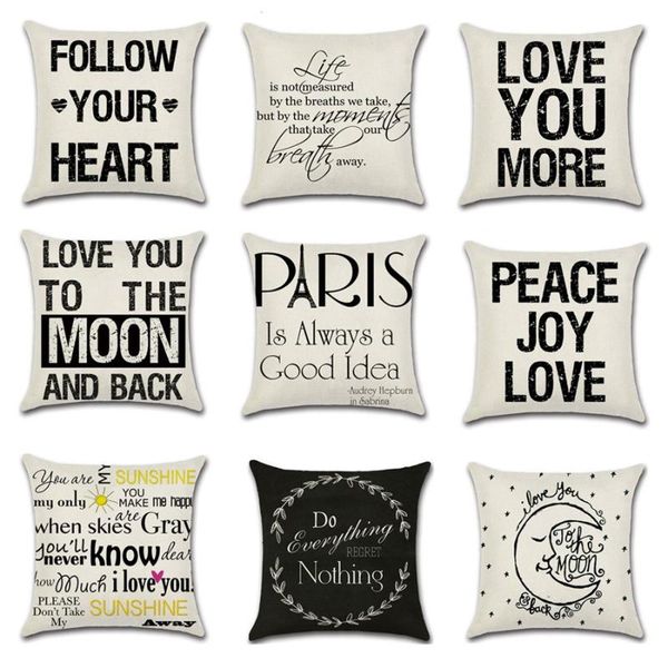 cushion/decorative pillow letter home cushion cover cotton linen black white alphabet sofa party decorative case almofadas oreiller
cushion/decorative pillow letter home cushion cover cotton linen black white alphabet sofa party decorative case almofadas oreiller