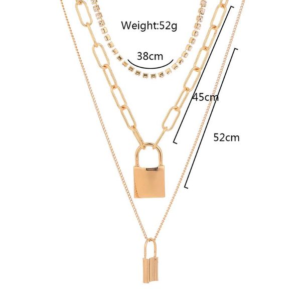 fashion lady lock chain necklace with a padlock pendants women men punk jewelry on the neck aesthetic girl boy accessories pendant necklaces, Silver
fashion lady lock chain necklace with a padlock pendants women men punk jewelry on the neck aesthetic girl boy accessories pendant necklaces, Silver