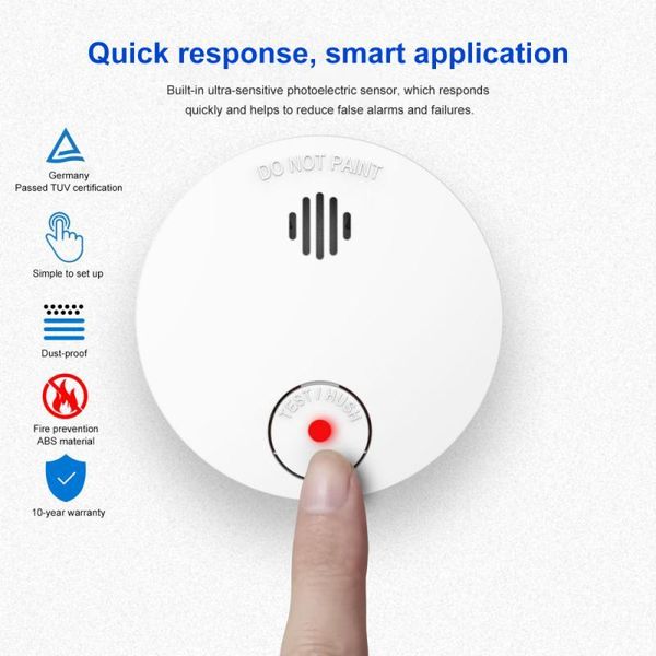 smoke alarm detector voice warn sensor home security protection high sensitive built-in lithium battery 10 years of use smart control
smoke alarm detector voice warn sensor home security protection high sensitive built-in lithium battery 10 years of use smart control