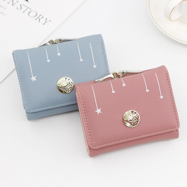 wallets 2021 korean style women's wallet short colorful small tri-fold student coin purse large capacity bag, Red;black
wallets 2021 korean style women's wallet short colorful small tri-fold student coin purse large capacity bag, Red;black