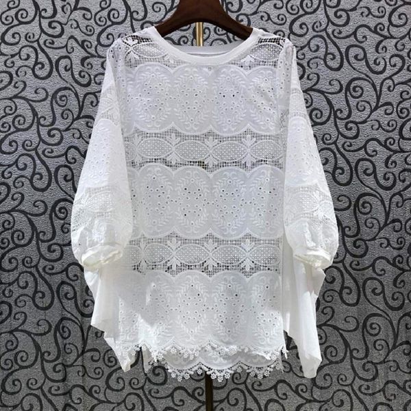 women's blouses & shirts 2021 summer fashion women o-neck hollow out embroidery half sleeve casual loose long shirt white
women's blouses & shirts 2021 summer fashion women o-neck hollow out embroidery half sleeve casual loose long shirt white