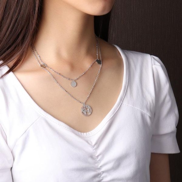 chokers multilayer necklace stainless steel necklaces long pendant map chain for women geometry jewelry gift, Golden;silver
chokers multilayer necklace stainless steel necklaces long pendant map chain for women geometry jewelry gift, Golden;silver