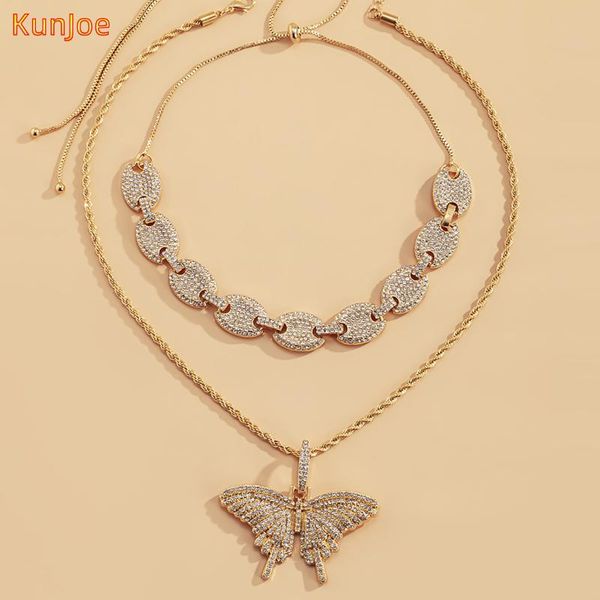 kunjoe 2pcs/set iced out big butterfly pendant necklace cuban chain women bling rhinestone link choker hip hop jewelry necklaces, Silver
kunjoe 2pcs/set iced out big butterfly pendant necklace cuban chain women bling rhinestone link choker hip hop jewelry necklaces, Silver