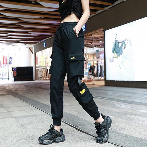 women cargo pants black 2021 spring and autumn street trend pockets female ankle-length korean style n27 women's & capris, Black;white
women cargo pants black 2021 spring and autumn street trend pockets female ankle-length korean style n27 women's & capris, Black;white