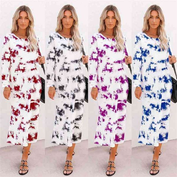 tie dye print long sleeve colorful maxi dress split autumn winter women elegant streetwear es robe 210520, Black;gray
tie dye print long sleeve colorful maxi dress split autumn winter women elegant streetwear es robe 210520, Black;gray