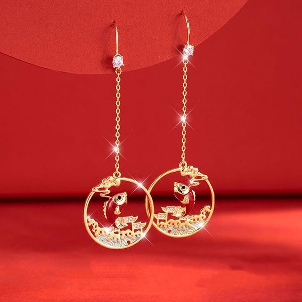 dangle & chandelier crochet earrings chinese style s925 white hook female long koi carp leaping dragon gate retro lucky, Silver
dangle & chandelier crochet earrings chinese style s925 white hook female long koi carp leaping dragon gate retro lucky, Silver