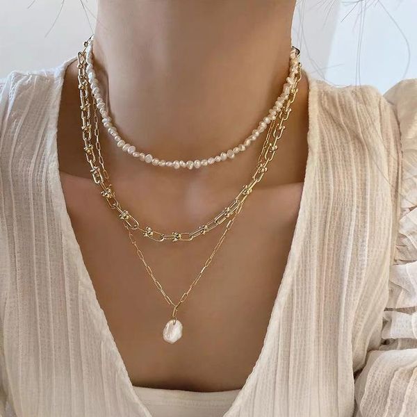 pendant necklaces elegant irregular pearl necklace layered chain jewelry for women yp8324, Silver
pendant necklaces elegant irregular pearl necklace layered chain jewelry for women yp8324, Silver