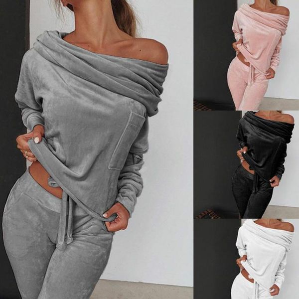women's pants & capris women autumn suits +trousers fashion clothes sets solid color lady spring off shoulder pullover clothing sports, Black;white
women's pants & capris women autumn suits +trousers fashion clothes sets solid color lady spring off shoulder pullover clothing sports, Black;white