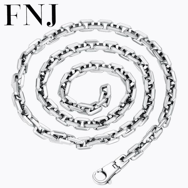 chains fnj 6mm o necklace 925 silver 50cm to 70cm original s925 thai women men chain fashion