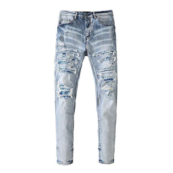 men's jeans male fashion blue design fripped color patch trousers trendy slim for young men denim pants
men's jeans male fashion blue design fripped color patch trousers trendy slim for young men denim pants