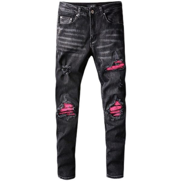 men's jeans summer thin black man pants korean self-cultivation harlan beam male skinny elastic trousers sweatpants, Blue
men's jeans summer thin black man pants korean self-cultivation harlan beam male skinny elastic trousers sweatpants, Blue