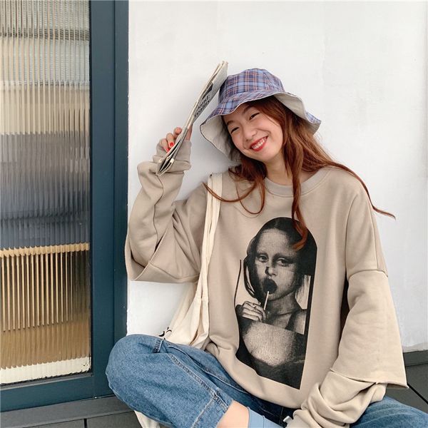 autumn 2021 fake two piece hoodls sweater women's loose bf lazy korean long sleeve thin top, Black
autumn 2021 fake two piece hoodls sweater women's loose bf lazy korean long sleeve thin top, Black