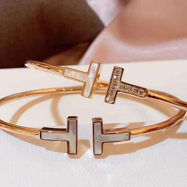 bracelet designer jewelry t s925 silver double t women's with diamond fritillaria simple fashion women's, Black
bracelet designer jewelry t s925 silver double t women's with diamond fritillaria simple fashion women's, Black