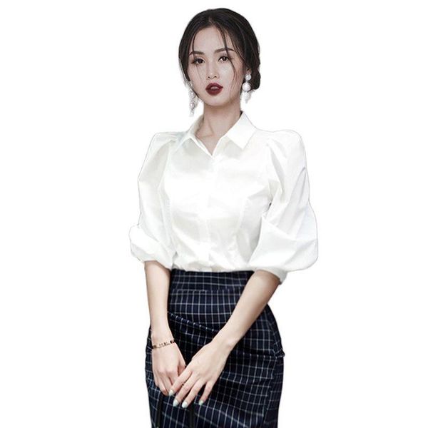 women's blouses & shirts business wear white shirt korean office lady summer single-breasted solid vintage puff half sleeve elegant sli
women's blouses & shirts business wear white shirt korean office lady summer single-breasted solid vintage puff half sleeve elegant sli