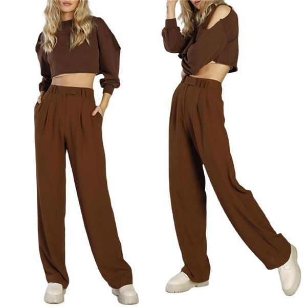 women's pants & capris women casual suit fall spring clothes adults loose solid color straight-leg trousers long for ladies female, Black;white
women's pants & capris women casual suit fall spring clothes adults loose solid color straight-leg trousers long for ladies female, Black;white