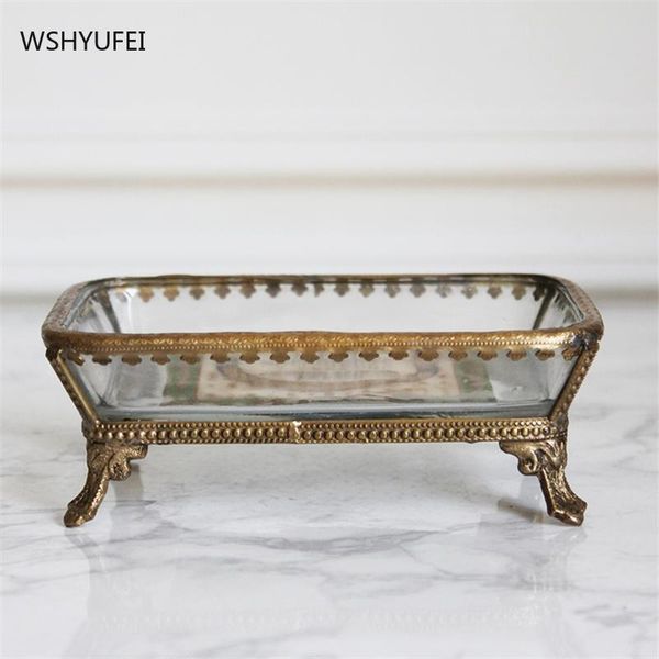 old effect retro style nordic imported glass with brass creative exquisite knotted soap box jewelry bathroom storage dishes
old effect retro style nordic imported glass with brass creative exquisite knotted soap box jewelry bathroom storage dishes