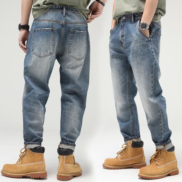 men's jeans men straight pants hip hop male streetwear boyfriend style denim trousers stretch baggy, Blue
men's jeans men straight pants hip hop male streetwear boyfriend style denim trousers stretch baggy, Blue