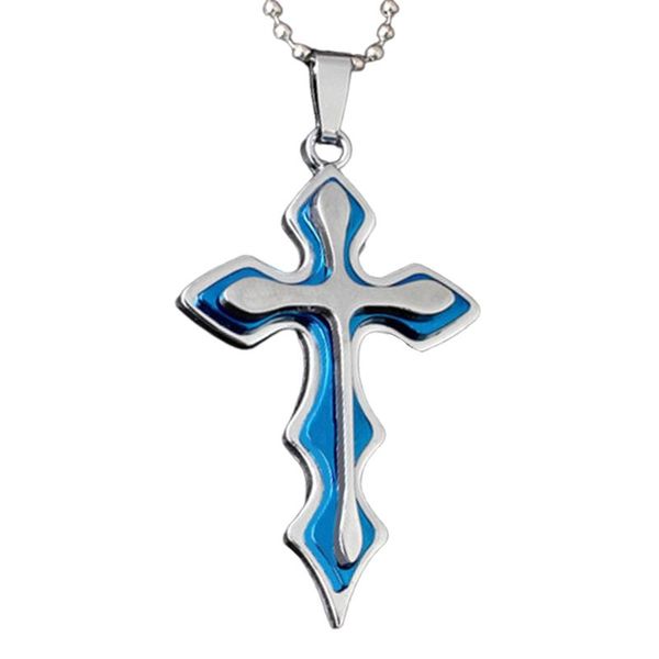 pendant necklaces wave-shaped three-layer cross necklace metal personality accessories, Silver
pendant necklaces wave-shaped three-layer cross necklace metal personality accessories, Silver
