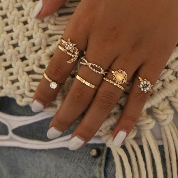cluster rings moon matching for women anillos mujer ring set bagues anillo bohemian jewellery slytherin accessories couple gift sygnety, Golden;silver 
cluster rings moon matching for women anillos mujer ring set bagues anillo bohemian jewellery slytherin accessories couple gift sygnety, Golden;silver