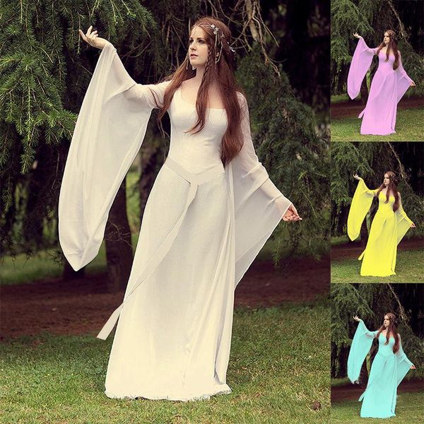 casual dresses donsignet fashion women's dress round neck pullover solid color medieval retro chiffon trumpet sleeve, Black;gray
casual dresses donsignet fashion women's dress round neck pullover solid color medieval retro chiffon trumpet sleeve, Black;gray