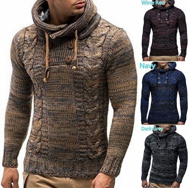men's sweaters autumn and winter new slim turtleneck hooded pullover large size knitted sweater long-sleeved top, White;black
men's sweaters autumn and winter new slim turtleneck hooded pullover large size knitted sweater long-sleeved top, White;black