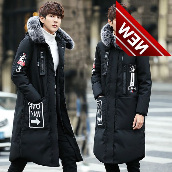 down jacket men winter long casual thicken slim korean real fur collar 's jackets coat for abrigo hombre kj503, Black
down jacket men winter long casual thicken slim korean real fur collar 's jackets coat for abrigo hombre kj503, Black