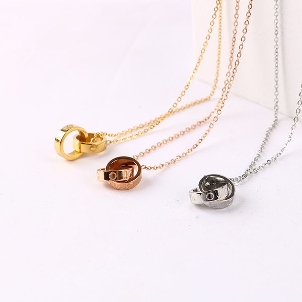 with box classic luxury women necklace jewelry nail screw double circle necklace for lady girls titanium steel designer love neckl4594225, Silver
with box classic luxury women necklace jewelry nail screw double circle necklace for lady girls titanium steel designer love neckl4594225, Silver