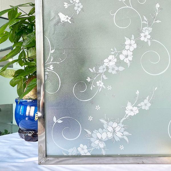 window stickers 3d matte privacy film stained glass self adhesive frosted heat insulation sticker for home