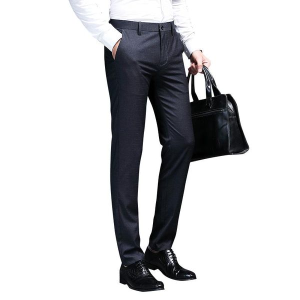men's pants summer spring work business men formal suit male slim fit stretch straight trousers dark gray, Black
men's pants summer spring work business men formal suit male slim fit stretch straight trousers dark gray, Black