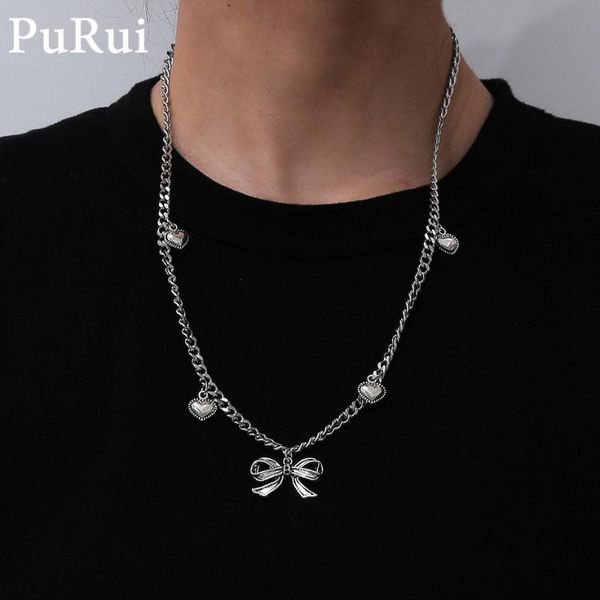 pendant necklaces punk butterfly bow pedant necklace for women gothic cuban link chain sweet heart tassel choker cool lovers collar, Silver
pendant necklaces punk butterfly bow pedant necklace for women gothic cuban link chain sweet heart tassel choker cool lovers collar, Silver