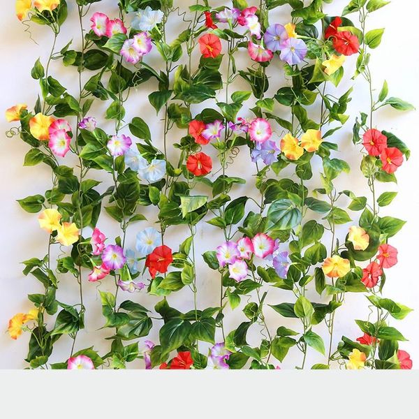 2pcs 2.3m morning glory hanging plants silk garland fake green plant home garden wall fence stairway outdoor decor decorative flowers & wrea
2pcs 2.3m morning glory hanging plants silk garland fake green plant home garden wall fence stairway outdoor decor decorative flowers & wrea