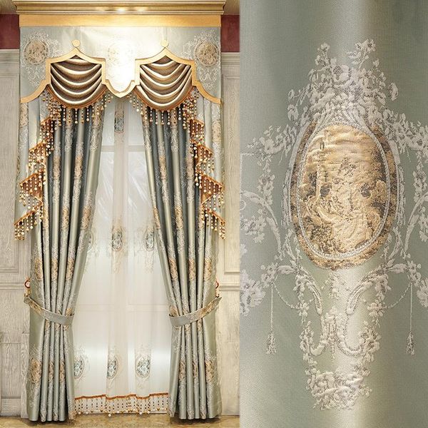 custom curtain american high-quality living room noble high-precision blue cloth blackout valance tulle panel & drapes
custom curtain american high-quality living room noble high-precision blue cloth blackout valance tulle panel & drapes