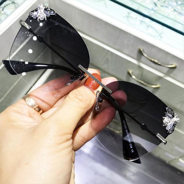 cat eye rimless sunglasses women brand designer gradient lens female fashion vintage black uv400, White;black
cat eye rimless sunglasses women brand designer gradient lens female fashion vintage black uv400, White;black