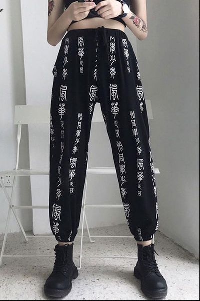 womens pants chinese japanese graffiti letter print cargo harem women man streetwear punk loose trouser harajuku jogger pant korean hip, Black;white
womens pants chinese japanese graffiti letter print cargo harem women man streetwear punk loose trouser harajuku jogger pant korean hip, Black;white