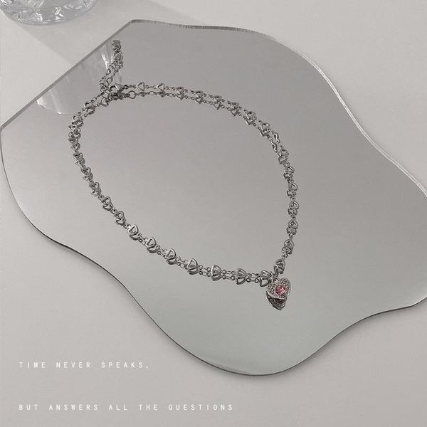 chains creative necklace woman heart necklaces women pink rhinestone hearts pendant ladies jewellery lady jewelry collier, Silver
chains creative necklace woman heart necklaces women pink rhinestone hearts pendant ladies jewellery lady jewelry collier, Silver