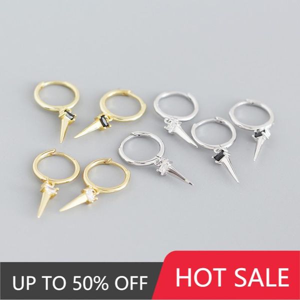 dangle & chandelier women black white zircons small rivet pendant drop earrings female gothic for fashion jewelry accessories, Silver 
dangle & chandelier women black white zircons small rivet pendant drop earrings female gothic for fashion jewelry accessories, Silver