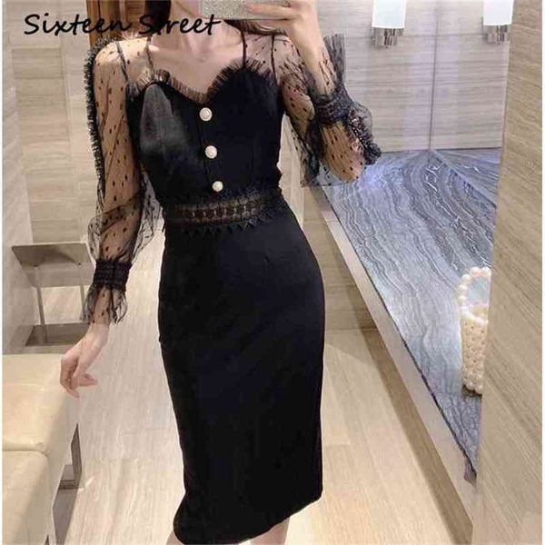 black solid woman dress v-neck lace mesh lantern sleeve elegant vestido slim waist party dress female autumn 210603, Black;gray
black solid woman dress v-neck lace mesh lantern sleeve elegant vestido slim waist party dress female autumn 210603, Black;gray