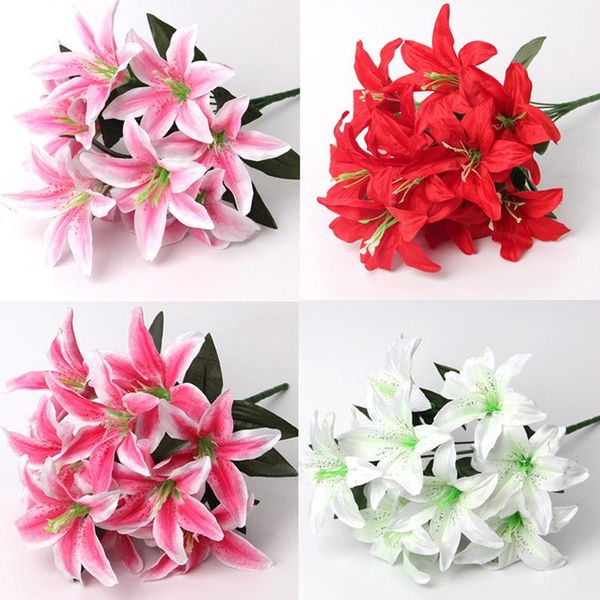 decorative flowers & wreaths 10 heads silk flower artificial lily european multicolor fake bridal bouquet wedding home party decoration
decorative flowers & wreaths 10 heads silk flower artificial lily european multicolor fake bridal bouquet wedding home party decoration