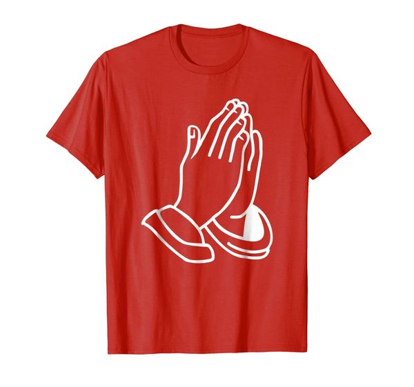 praying hands t-shirt, White;black