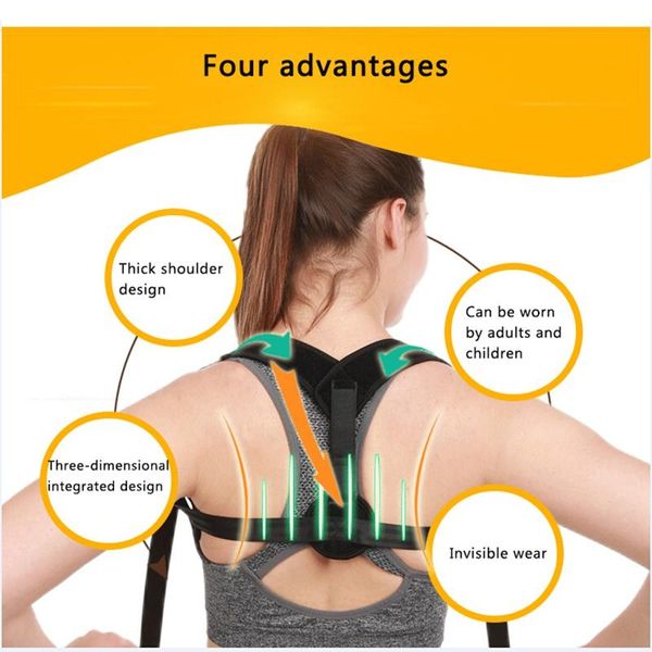 adjustable back posture corrector brace support belt clavicle spine shoulder lumbar correction, Black;blue
adjustable back posture corrector brace support belt clavicle spine shoulder lumbar correction, Black;blue