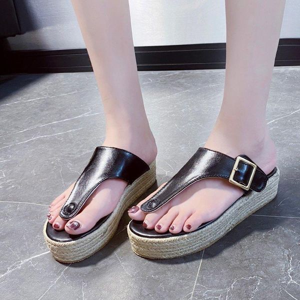 lucyever summer platform flip flops woman pu leather clip toe gladiator slippers women casual buckle wedges sandals beach shoes, Black
lucyever summer platform flip flops woman pu leather clip toe gladiator slippers women casual buckle wedges sandals beach shoes, Black