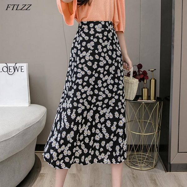 women holiday floral print medium skirts summer casual female high waist elastic chiffon, Black
women holiday floral print medium skirts summer casual female high waist elastic chiffon, Black