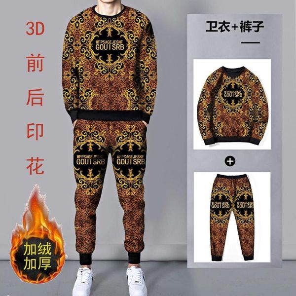 men's tracksuits printed sweater 2021 autumn and winter suit 3d letter round neck plus velvet warm sweatshirt + trousers 2-piece set, Gray
men's tracksuits printed sweater 2021 autumn and winter suit 3d letter round neck plus velvet warm sweatshirt + trousers 2-piece set, Gray