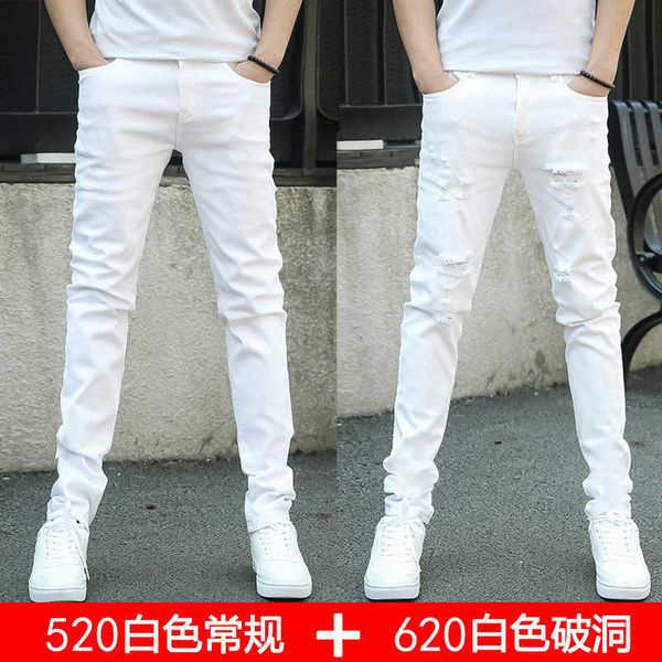 white men's perforated jeans fashion style slim small trouser leg korean casual spring and summer men's black pants, Blue
white men's perforated jeans fashion style slim small trouser leg korean casual spring and summer men's black pants, Blue