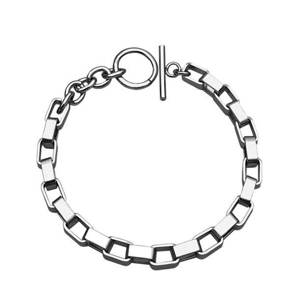 link, chain titanium steel ot buckle box bracelet men and women versatile jewelry, Black
link, chain titanium steel ot buckle box bracelet men and women versatile jewelry, Black