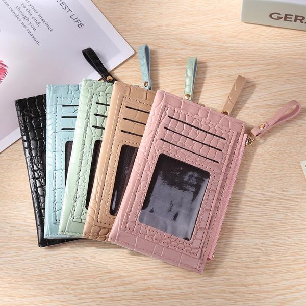 card holders men's women's alligator pattern id holder contrast color purses small business case soft pu leather wallet, Brown;gray
card holders men's women's alligator pattern id holder contrast color purses small business case soft pu leather wallet, Brown;gray