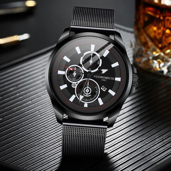 wristwatches mesh three eye men watch luminous retro business casual belt quartz stainless wriststwatch date clocks gift reloj hombre, Slivery;brown
wristwatches mesh three eye men watch luminous retro business casual belt quartz stainless wriststwatch date clocks gift reloj hombre, Slivery;brown