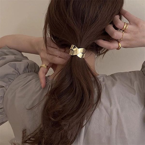 hair accessories korean vintage metal brushed rope geometric round cross smooth gold elastic bands for women
hair accessories korean vintage metal brushed rope geometric round cross smooth gold elastic bands for women