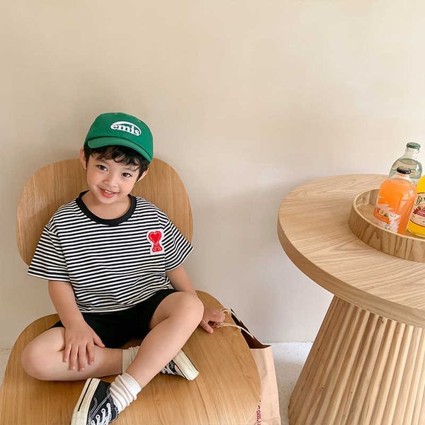 korean style summer boys striped loose t-shirts kids cotton embroidery all-match 210615, Blue
korean style summer boys striped loose t-shirts kids cotton embroidery all-match 210615, Blue